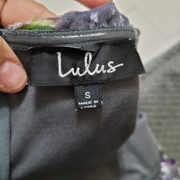 Lulus‎ Womens Floral Velvet Burnout Midi Dress S Cottagecore Fairy Strechy - Picture 6 of 9